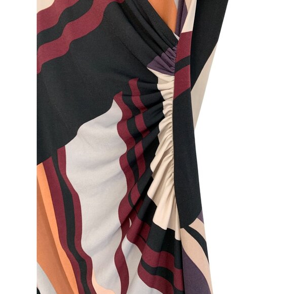 Cache Surplice Wrap Dress NWT Multicolor Long Sleeve Polyester Size S RU10304 - Picture 6 of 7
